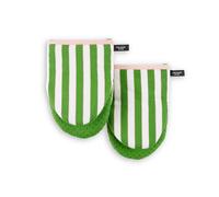 Kate Spade New York Botanical Stripe Mini Oven Mitt 2-Pack Set, 5.5" x 8", Green/Pink