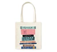 Kate Spade New York Canvas Tote Bag with Interior Pocket, Stack of Classics