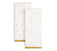 Kate Spade New York Celebration Dot Holiday Kitchen Towels 2-Pack Set, 100% Cotton with Metallic Print, Lint-Free & Absorbent, Ivory/Gold/Silver, 17"x28"