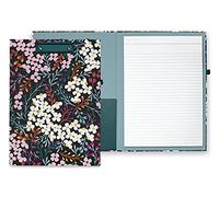 Kate Spade New York Clipboard Folio with Low Profile Clip, Professional Padfolio Includes Lined Notepad, Pen Loop, and Pocket, Fall Floral