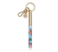 kate spade new york Colorful Metal Ink Pen Key Fob, Black Ink Ballpoint Keychain Pen, Safari Floral