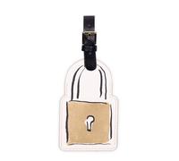 Kate Spade New York Cute Luggage Tag for Women, Durable Vegan Leather Suitcase Tag, Unique Luggage Identifier, Let's Wander