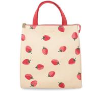 kate spade new york Cute Lunch Bag for Women, Large Capacity Lunch Tote, Adult Lunch Box with Silver Thermal Insulated Interior Lining and Storage Pocket (Strawberries)