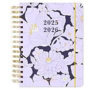 kate spade new york Daily Planner 2025-2026 Large Agenda August 2025-December 2026, Hardcover Weekly and Monthly Spiral Planner with Stickers (Coastal Garden)