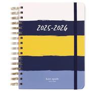 kate spade new york Daily Planner 2025-2026 Large Agenda August 2025-December 2026, Hardcover Weekly and Monthly Spiral Planner with Stickers (Bold Painterly Stripe)