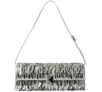 Kate Spade New York Deco Shoulder Bag Genuine Leather 26 cm silver colored