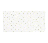 Kate Spade New York Decorative Desk Pad, Vegan Leather Keyboard and Mouse Pad for Desktop, Gold Dot with Script