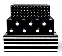 Kate Spade New York Decorative Storage Boxes with Lids, 3 Pack Sturdy Organizer Storage Bins, Includes Small Medium Large Pink Nesting Boxes with Magnetic Closure, Dots and Stripes