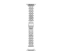 Kate Spade New York Designer Interchangeable Stainless Steel Band Compatible with Your 38/40/41mm Apple Watch Series 9/8/7/6/5/4/3/2/1/SE, Silver Scallop, One Size, Apple Band Stainless