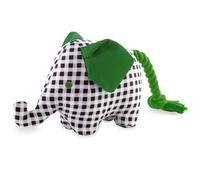 kate spade new york Dog Toy Rope with Squeaker and Crinkle Material, Gingham Elephant Tug Toy, Cute Dog Toy with Soft Durable Fabric, Pet Toy for Small Medium Large Breeds, Elephant