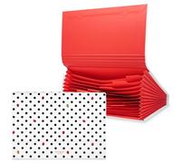 Kate Spade New York Expanding File Organizer, 12-Pocket Folder, Faux Leather File Folio with Magnetic Closure, Letter Size Document Holder, Ladybug Dot