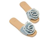 Kate Spade New York Flourish Denim Flat Sandal Blue