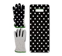 Kate Spade New York Garden Kneeler and Gardening Gloves for Women, Cute Garden Tool Set with Thick Kneeling Pad and Yard Gloves, Picture Dot
