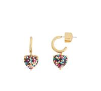 Kate Spade New York Glitter Heart Huggies, Multi Glitter