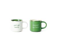 kate spade new york Got Up Early & Stayed Up Late, Mugs, Set of 2, Green