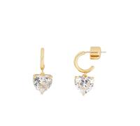 Kate Spade New York Heart Huggies, Clear/Gold