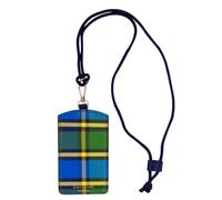 Kate Spade New York ID Badge Holder with Lanyard, Vegan Leather Slim Card Wallet, One Name Tag Case for Work, School, or Travel (Grand Plaid Duo)