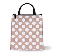 Kate Spade New York Insulated Lunch Bag Portable Insulated Lunch Bag with Silver Insulated Inner Lining and Storage Pocket, Jumbo Dots