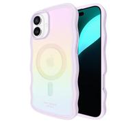 Kate Spade New York iPhone 16 Plus case - Compatible with MagSafe -Designer Phone Case - Wavy Opal Iridescent