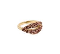 kate spade new york Kiss Pave Lip Ring, 5 UK, Brass, No Gemstone