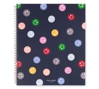 kate spade new york Large Notebook, Spade Smiley | College Ruled Notebook, 11" x 9.5" Spiral Notebook with 160 Pages and Pocket Page for Writing, Notes, To-Dos