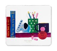 kate spade new york Leatherette Mouse Pad, 9" x 8" Mouse Mat with Non-Slip Back, Cute Mouse Pad for Office Desk, Charmed Library