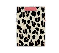 Kate Spade New York Leopard Print A4 Clipboard Folio with Low Profile Clip, Professional Padfolio Includes Lined Notepad, Pen Loop, and Pocket, Forest Feline