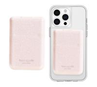 Kate Spade New York Magnetic Flip Phone Wallet/Card Holder - Compatible with MagSafe Phones and Cases - That Sparkle Pink