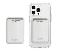 Kate Spade New York Magnetic Wallet/Card Holder - Compatible with MagSafe Phones and Cases - White Glitter