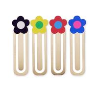 kate spade new york Metal Bookmarks for Book Lovers, Cute Flower Book Marks, Set of 4, Gingham Garden