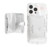 Kate Spade New York Morgan Magnetic Phone Wallet/Card Holder - Compatible with MagSafe Phones and Cases - Metallic Silver