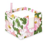 kate spade new york Note Cube with 400 Blank Sheets and Black Ink Pen, Cute Paper Holder for Desk (Hidden Garden)