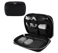 Kate Spade New York Nylon Tech Organizer Pouch - Electronics Organizer for Cables, Chargers, Power Bank, AirPods, and Accessories - Signature Black