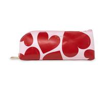 Kate Spade New York Pen and Pencil Case with Office Supplies, Zip Pouch Includes 2 Pencils, Sharpener, Eraser, and Ruler, Sweet Hearts, Sweet Hearts, Classic