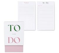 kate spade new york Petite Stripe to-Do Notecard Set with Stand, 52 Diecut Tab to-Do & Notes Cards, 3 x 5 Inch Desk Notecards, Decorative Desktop Organizer for Home Office Planning (Petite Stripe)