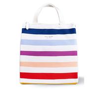 Kate Spade New York Portable Soft Cooler Lunch Bag, Thermal Tote with Silver Insulated Interior Lining and Storage Pocket, Candy Stripe