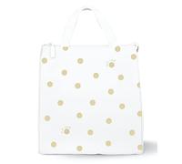 Kate Spade New York Portable Soft Cooler Lunch Bag, Thermal Tote with Silver Insulated Interior Lining and Storage Pocket, Gold Dot with Script