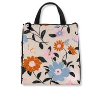 Kate Spade New York Portable Soft Cooler Lunch Bag with Silver Insulated Interior Lining and Storage Pocket, Floral Garden