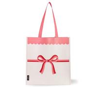 kate spade new york Reusable Shopping Bag, Grocery Tote with Shoulder Straps, Large Collapsible Tote (Candy Bow)