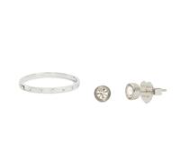 Kate Spade New York Set in Stone Bangle & Studs, Clear/Silver