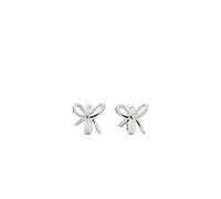 Kate Spade New York Silver Girlie Pearlie Bow Huggies - Silver