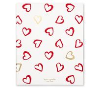 kate spade new york Small Concealed Spiral Notebook, 8.25" x 6.75" Journal Notebook with 112 Lined Pages (Brushstroke Hearts)