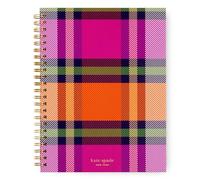 kate spade new york Small Spiral Notebook, Grand Plaid Duo | 8.25" x 6.75" Colorful Mini Journal Notebook with 112 Lined Pages and Pocket Page for Notes, Lists, and Writing