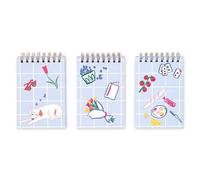 kate spade new york Spiral Notepad Set of 3, Cute Writing Pads with 75 Sheets Each (Park Picnic)