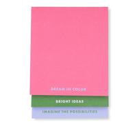 Kate Spade New York Stacked Notepad Assorted Sizes, Includes 3 Cute Notepads with 75 Sheets Each, Colorful Pads of Paper for Desk Notes (Dream in Color)