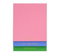 kate spade new york Stacked Notepad Assorted Sizes, Includes 3 Cute Notepads with 75 Sheets Each, Colorful Pads of Paper for Desk Notes (Adventure Stripe)