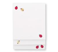 Kate Spade New York Stacked Notepad Assorted Sizes, Includes 3 Cute Notepads with 75 Sheets Each, Colorful Pads of Paper for Desk Notes (Ladybug Dot)