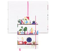 kate spade new york Take Note Large Notebook Journal, Vegan Leather Hardcover Journal, Diary Includes 168 Lined Pages, 8.25" x 5.25" Writing Pad, Charmed Library