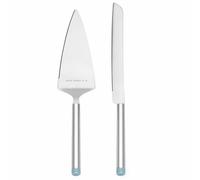 Kate Spade New York Take the Cake Knife and Server 2-Piece Dessert Serving Set, Silver-plate and Turquoise