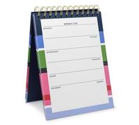 Kate Spade New York Undated Weekly Spiral Planner Notepad, Desk Planner, Calendar Pad with 52 Sheets, Weekly Desktop Calendar Agenda, Sunny Day Stripe